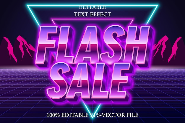 Venta en flash 3D editable de estilo Retro 80 S