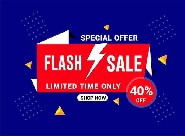 Venta Flash Diseño para negocios hasta 40 de descuento Plantilla de promoción de banner