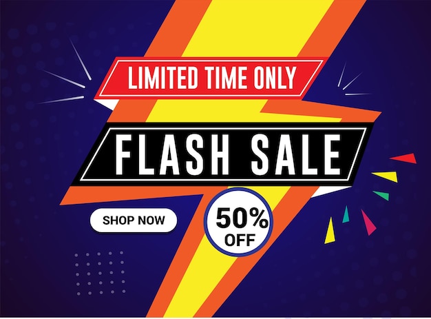 Venta flash Diseño para negocios hasta un 50% de descuento Plantilla de promoción de banner
