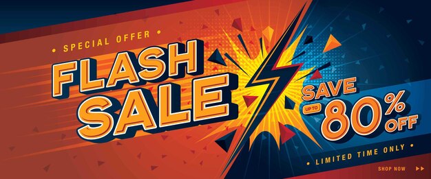 Venta flash Diseño de plantilla de banner oferta especial descuento 80 de descuento Diseño de cartel de promoción de compras