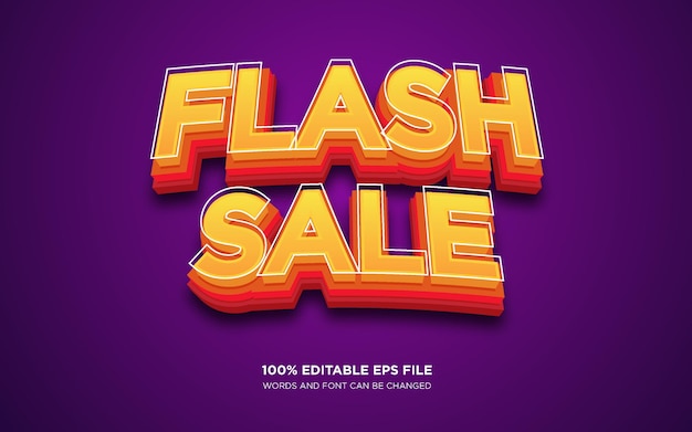 Venta en flash de efecto de estilo de texto 3D editable