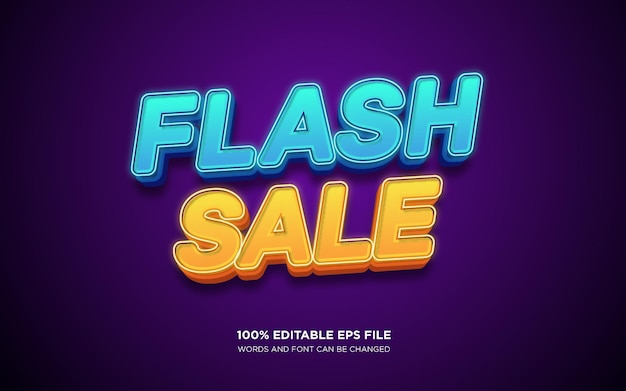 Venta en flash de efecto de estilo de texto 3D editable