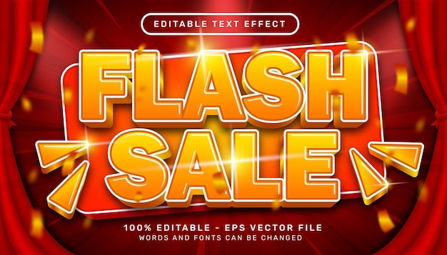 venta flash efecto de texto 3d y efecto de texto editable