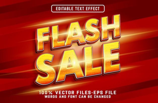 Venta flash efecto de texto 3d vectores premium