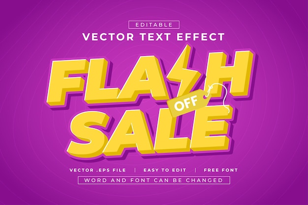 Venta flash efecto de texto editable 3d