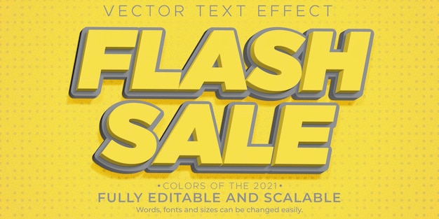 Venta flash efecto de texto editable descuento y estilo de texto de oferta