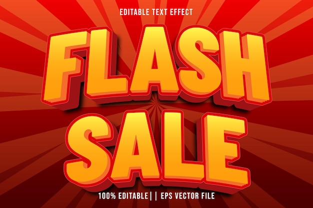 Venta flash Efecto de texto editable Estilo degradado 3D