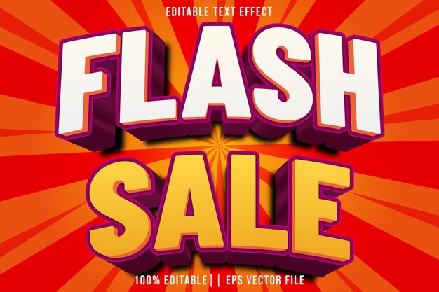 Venta en flash Efecto de texto editable Estilo de gradiente 3D