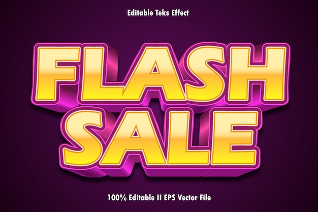 Venta en flash Efecto de texto editable Estilo de gradiente en relieve 3D