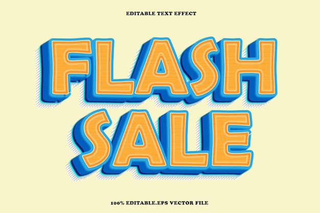 Venta en flash Efecto de texto editable Estilo de gradiente de relieve en 3D
