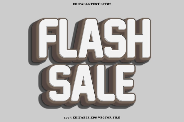 Venta en flash Efecto de texto editable Estilo de gradiente de relieve en 3D