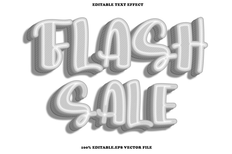 Vector venta en flash efecto de texto editable estilo de gradiente de relieve en 3d