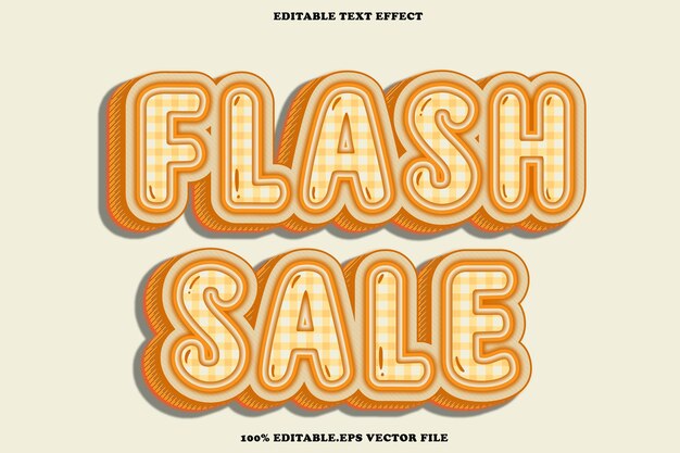 Venta en flash Efecto de texto editable Estilo de gradiente de relieve en 3D