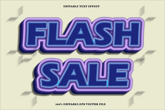 Venta en flash Efecto de texto editable Estilo de gradiente de relieve en 3D