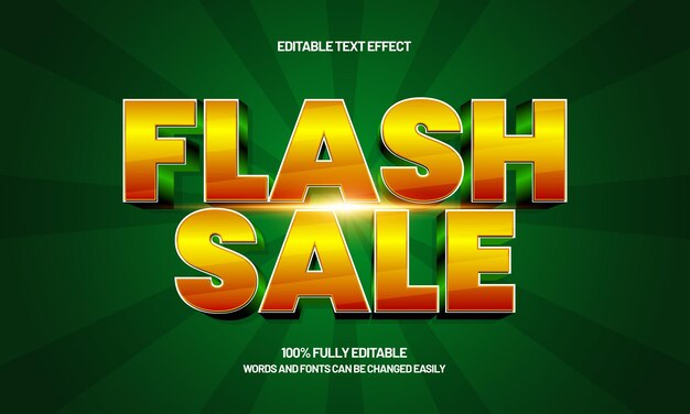 venta flash efecto de texto editable con un estilo de texto de venta y descuento