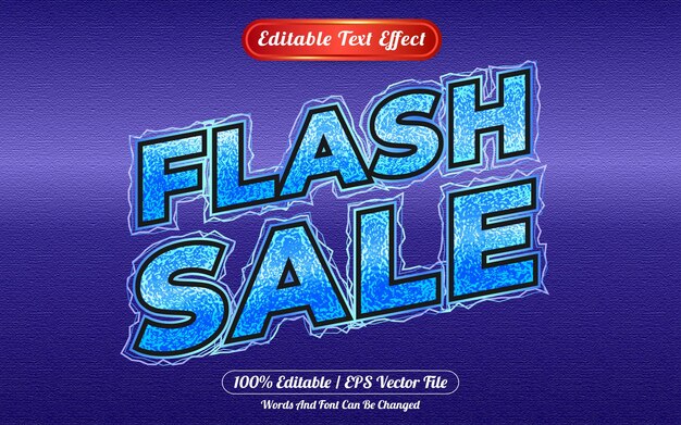 Venta flash efecto de texto editable tema frío