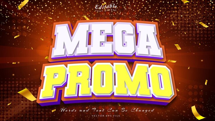 Vector venta flash estilo 3d efecto de texto editable