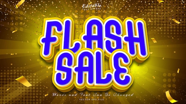 Venta flash estilo 3d efecto de texto editable