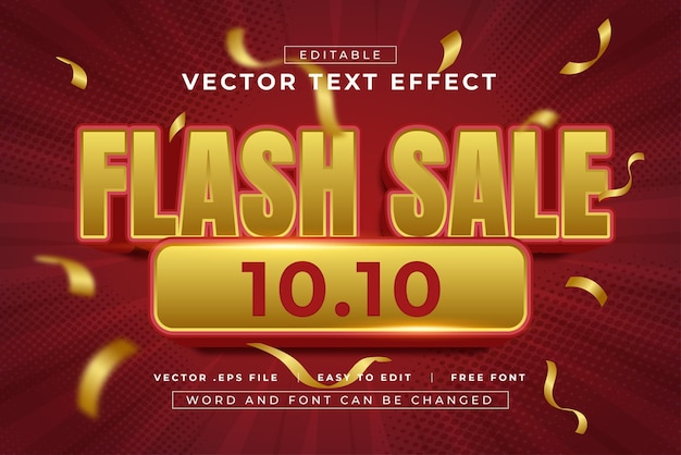 Venta flash de estilo de efecto de texto 3D editable
