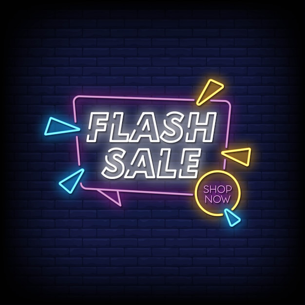 Venta flash estilo letreros de neón
