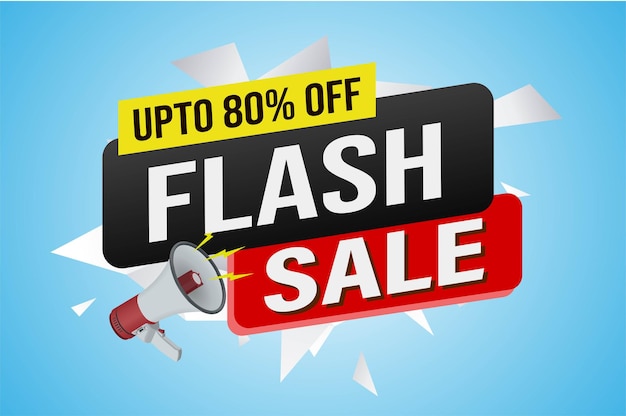 venta flash palabra concepto de teléfono mega ilustración vectorial y página de aterrizaje de estilo 3D plantilla ui web