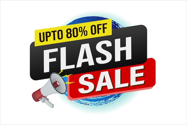 venta flash palabra concepto de teléfono mega ilustración vectorial y página de aterrizaje de estilo 3D plantilla ui web