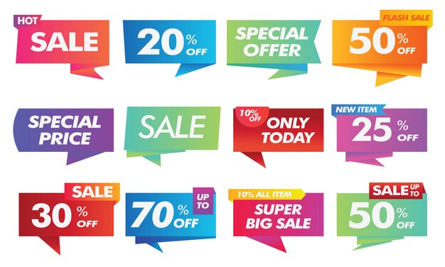 Venta de gradiente Colección de banners publicitarios sociales