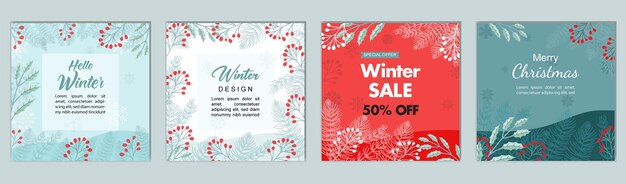 Venta gratuita de fondos de invierno vectoriales para historias en las redes sociales