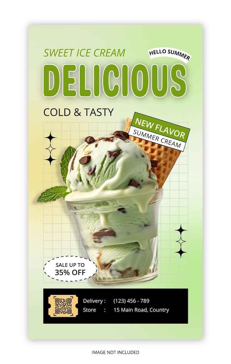 Venta de helados en la historia de Instagram
