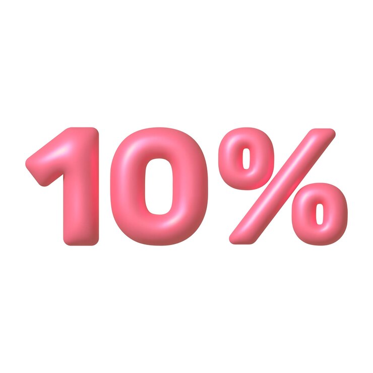 Vector venta icono 3d rosa brillante 10 por ciento de descuento vector signo 3d vector elemento de diseño realista