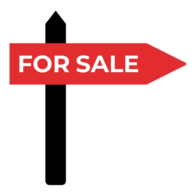 Venta inmobiliaria signo Vector aislado signo