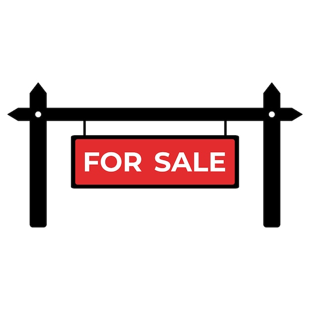 Venta inmobiliaria signo Vector aislado signo