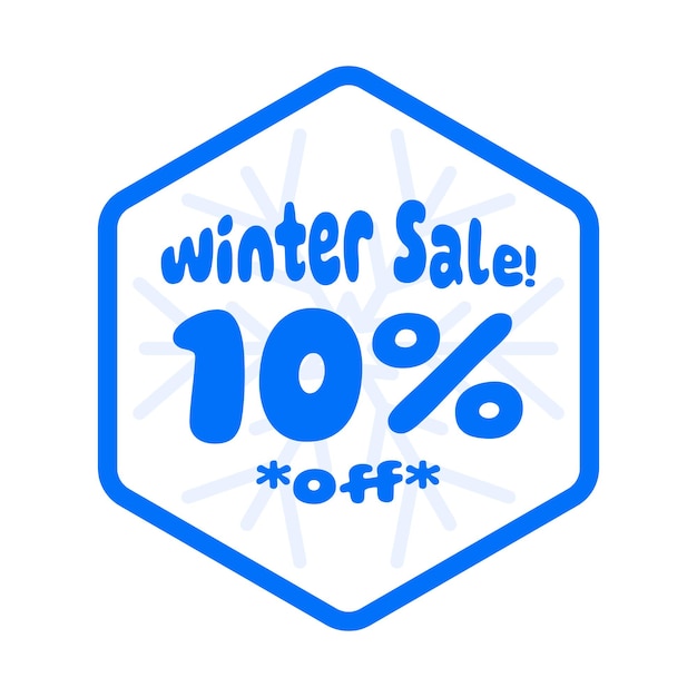 Venta de invierno con descuento imprimible Etiqueta de descuento con descuento del 10 por ciento