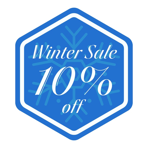 Venta de invierno con un diez por ciento de descuento Vector Sticker Tag