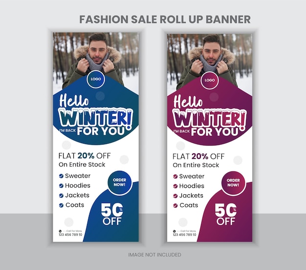 venta de invierno enrollar diseño de banner vector template listo para imprimir