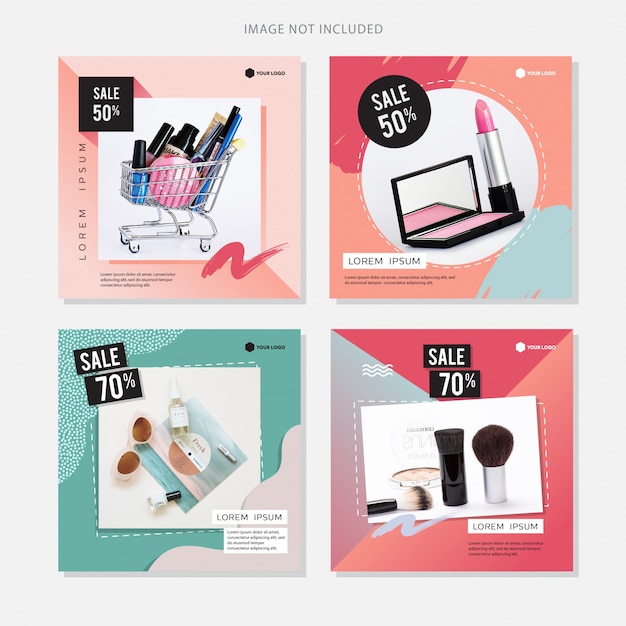 Venta de maquillaje de banner de redes sociales