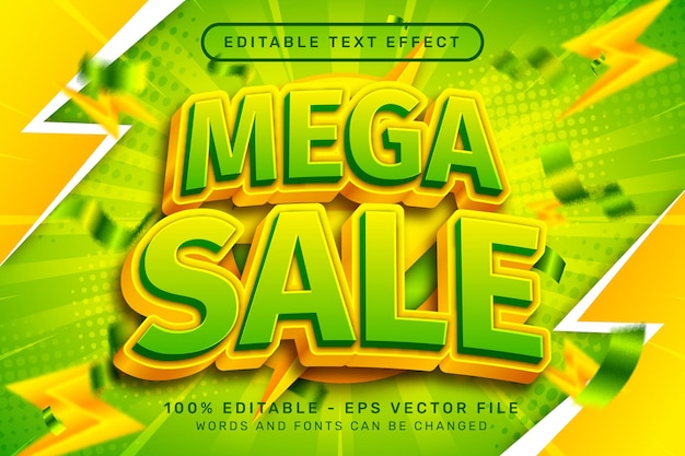 venta mega efecto de texto 3D y efecto de texto editable