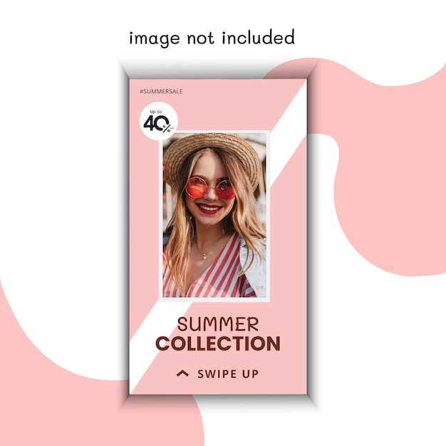 Vector venta de moda y colección de historias de instagram