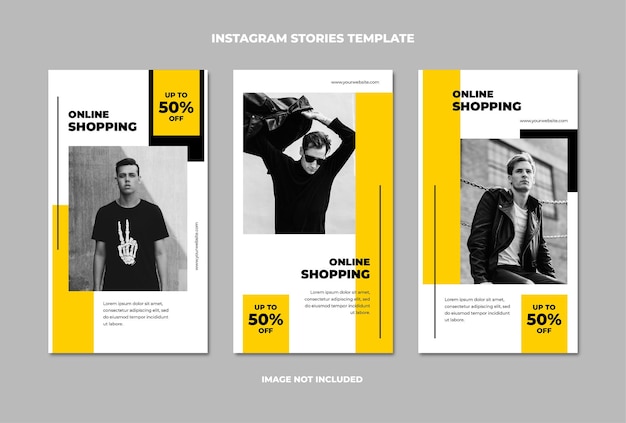 Vector venta de moda y colección de historias de instagram