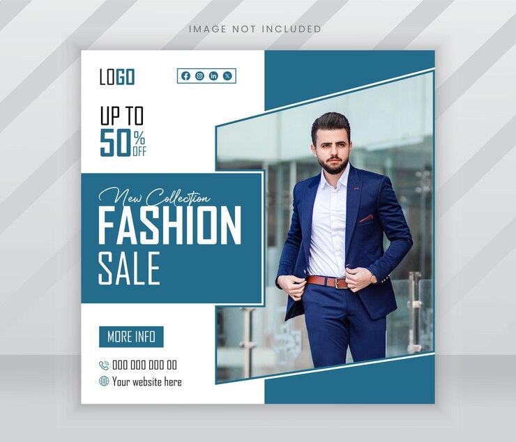 venta de moda con estilo plantilla de publicación de redes sociales