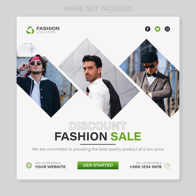Venta de moda en Facebook e Instagram en las redes sociales, publicación en la web, diseño de banners, plantillas