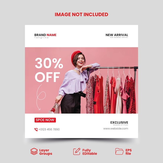 Venta de moda en Instagram plantillas de publicaciones en las redes sociales Desgin