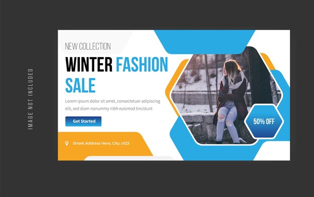 Venta de moda de invierno Diseño de miniaturas de YouTube vector premium