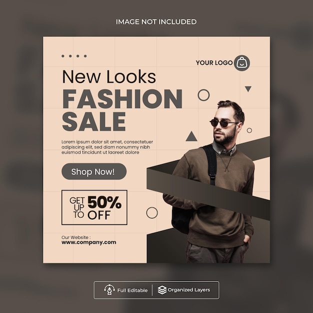 venta de moda nuevos looks redes sociales plantilla de publicación de Instagram