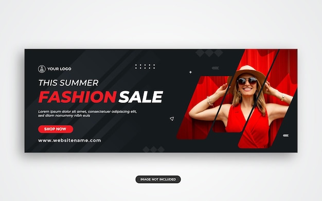 Venta de moda portada de facebook y publicidad web vector premium