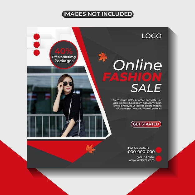 venta de moda post en las redes sociales y plantilla de banner web