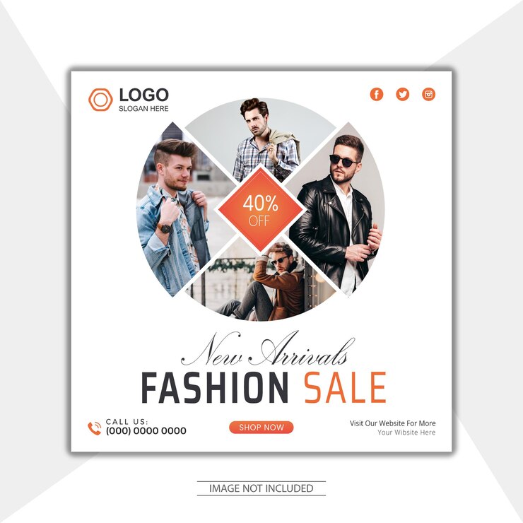 Venta de moda Publicación en redes sociales y banner web
