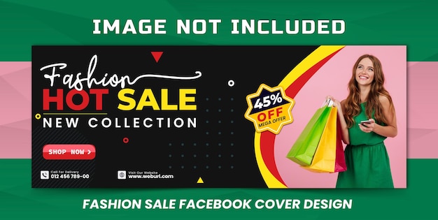 Venta de moda venta de facebook portada de redes sociales banner web plantilla vector premium