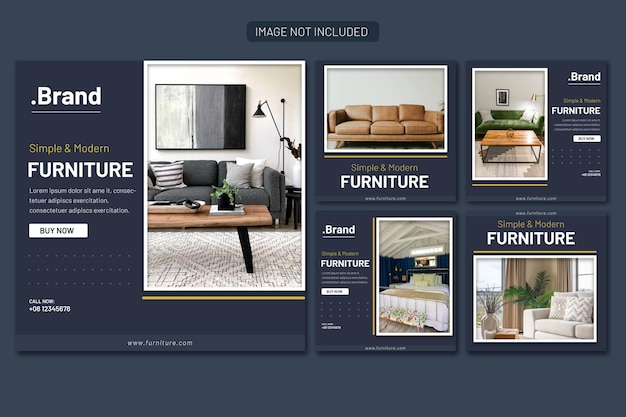 Venta de muebles colección de plantillas de publicación de instagram de redes sociales