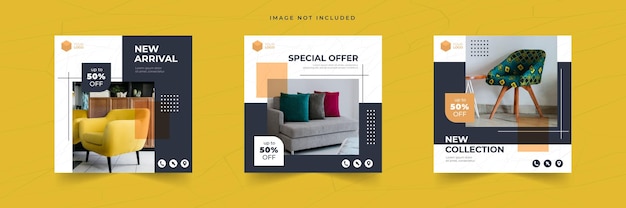 Venta de muebles colección de plantillas de publicaciones en redes sociales de instagram